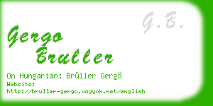 gergo bruller business card